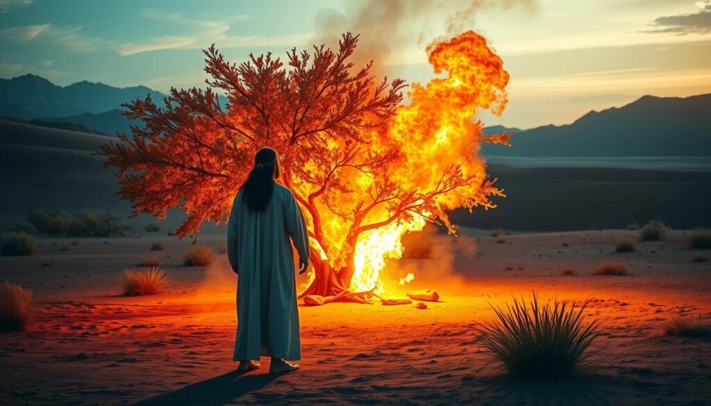 Mojżesz i krzak gorejący w opowieściach biblijnych