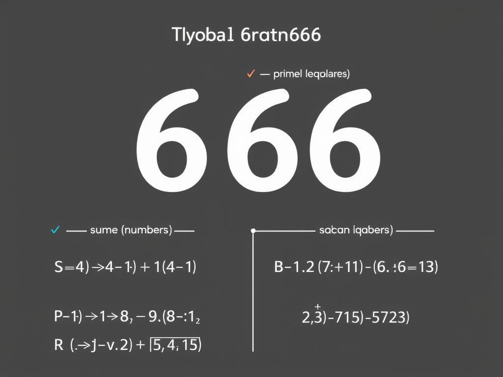 Matematyczne właściwości liczby 666 przedstawione w formie diagramu
