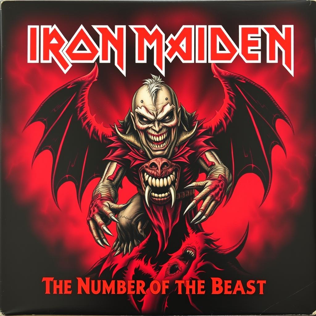 Okładka albumu Iron Maiden 'The Number of the Beast' z symboliką 666