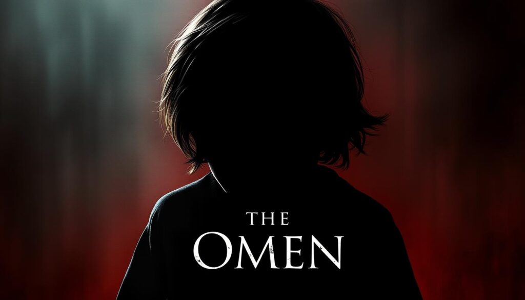 Plakat filmu 'Omen' wykorzystujący symbolikę liczby 666