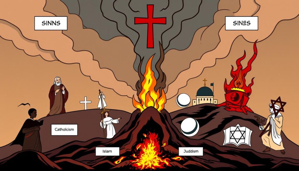 Porównanie koncepcji grzechów prowadzących do piekła w różnych religiach